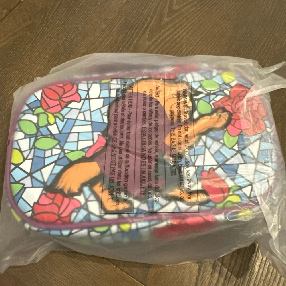 NWT Disney Buckle-Down‎ Beauty and the Beast Stained Glass Travel Cosmetic Bag